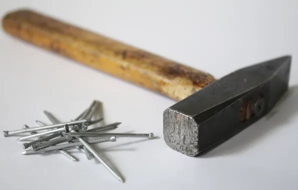 Picture background, hammer, nails