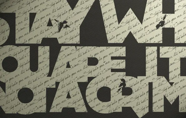 Letters, texture, grey background