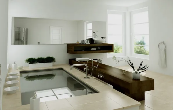 Water, room, mirror, bathroom