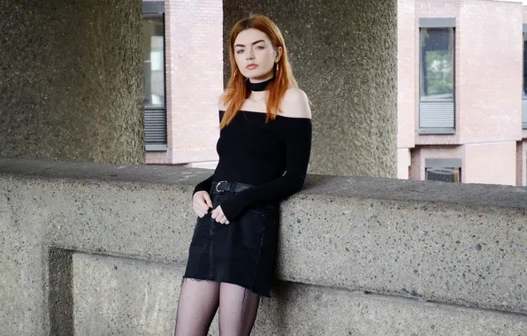 Picture girl, model, redhead, cute, mini dress