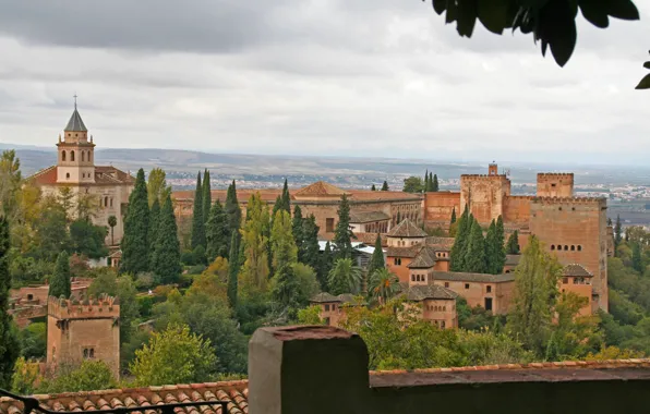 Castle, tower, Spain, Granada