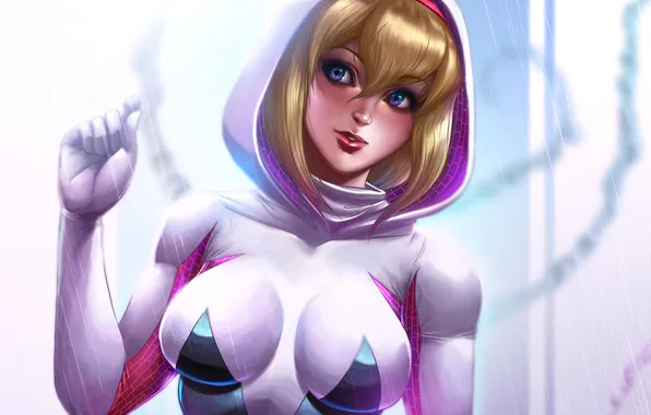 Chest, girl, costume, Marvel Comics, Gwen Stacy, Spider-Gwen