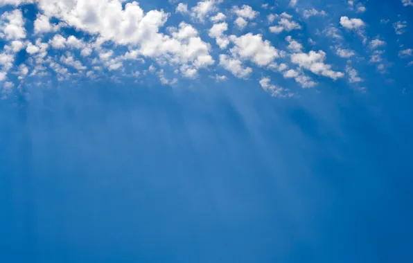 The sky, clouds, the rays of the sun