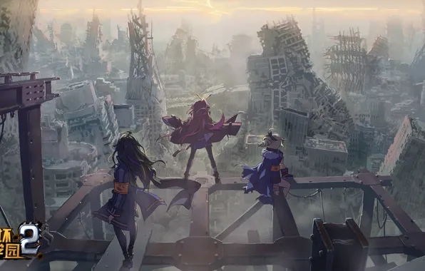 Girls, ruins, Bronya Zaychik, Soul Vollerei, by miHoYo, Houkai Gakuen 2, Houraiji Kyuushou