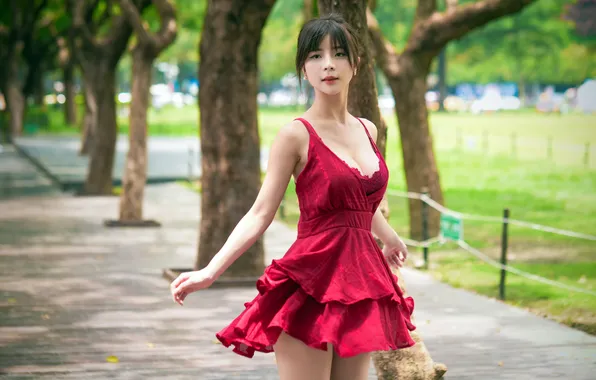 Picture girl, street, Asian