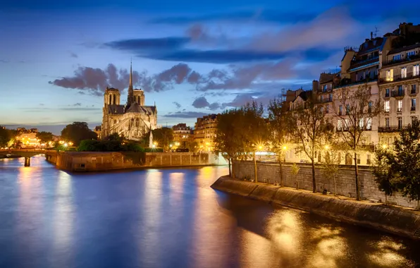 Light, the city, river, France, Paris, the evening, Hay, Paris
