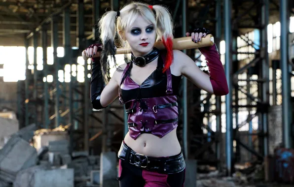 Look, cosplay, bat, Harley Quinn, cosplay, bit, Harley Quinn