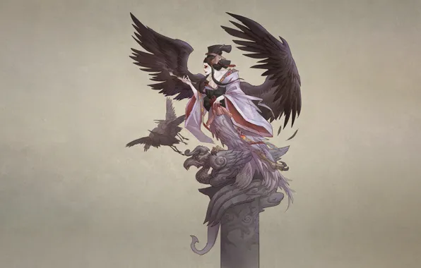 Girl, Japan, Monster, Style, Girl, Warrior, Wings, Japan