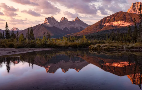 Mountains, lake, Canada, Banff