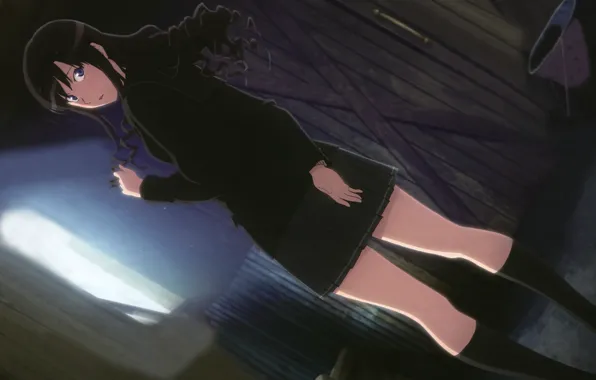 Girl, anime, brunette, form, girl, legs, anime, brunette
