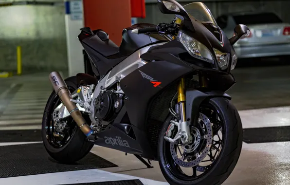 Black, motorcycle, Aprilia