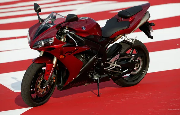Red, race, sport, speed, motorcycle, bike, Yamaha, track