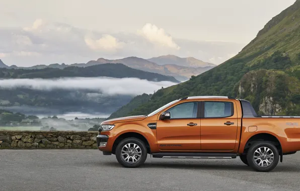 Picture mountains, Ford, profile, pickup, Ranger, Wildtrak