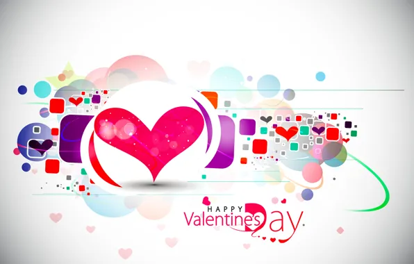 Abstraction, holiday, vector, hearts, Valentine's day, Happy Valentine's day