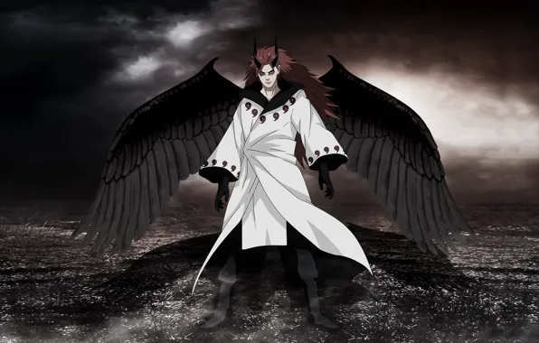 Wings, The demon, Naruto, God Of War, God, Sennin, Uchiha Powers, God of war