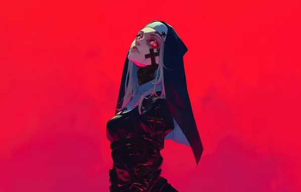 Girl, Anime, Red Eyes, Now, Anime Girl, Ai Art