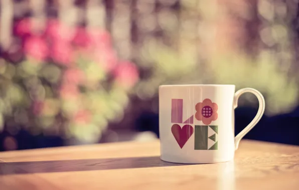 Picture letters, Cup, love