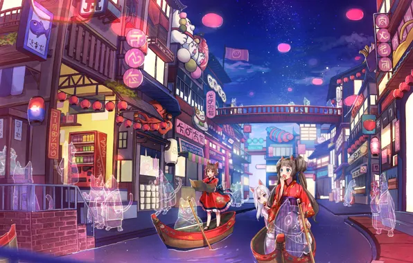 The city, boat, cats, girls, channel, ghosts