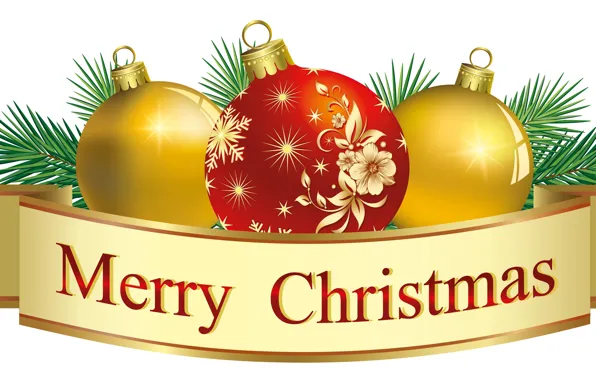 New year, Vector graphics, Christmas balls