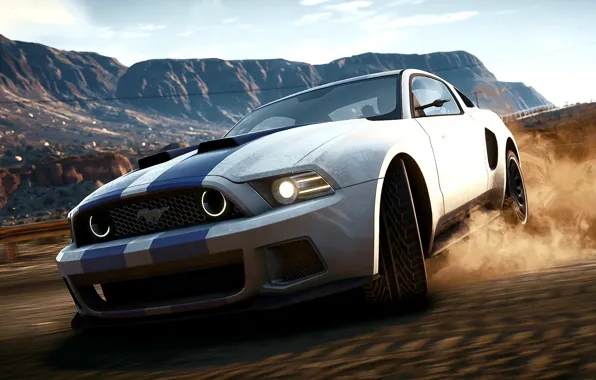 Picture Mustang, Ford, Shelby, Sand, The game, Machine, Speed, Ford