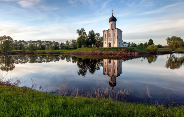 Grass, water, nature, Church