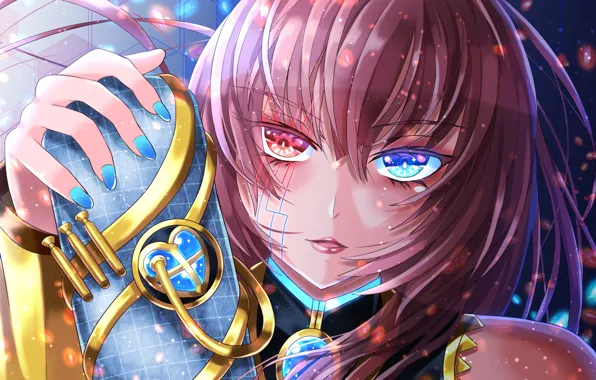 Look, girl, art, vocaloid, megurine luka