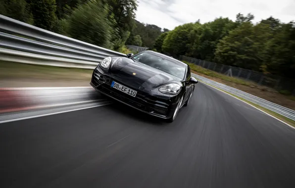 Picture black, speed, Porsche, Panamera, The Nürburgring, 2020, Nordschleife, pre-series