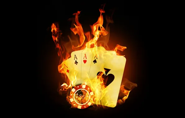 Picture Fire, Card, Poker, Casino, Flame, Aces