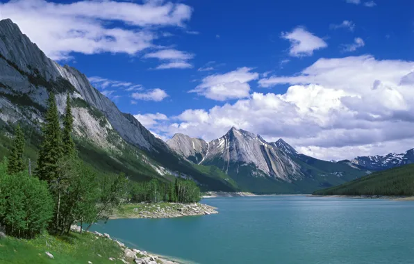 Picture nature, lake, hill