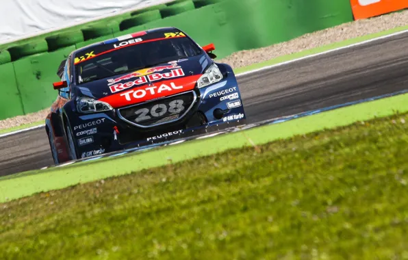 Peugeot, Peugeot, Loeb, The front, rallycross, 208, T16, WorldRX