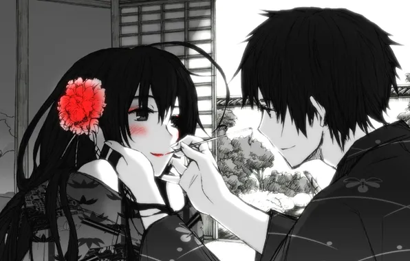 Smile, Japan, kimono, two, Axis powers hetalia