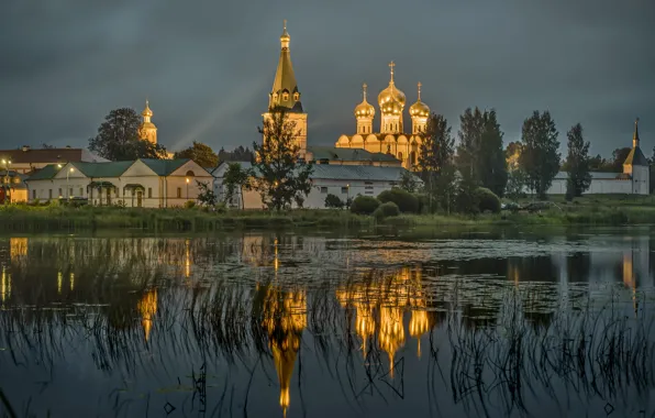 Picture landscape, lake, dawn, Valdai, Iversky Monastery, Vyacheslav Biryukov, Vyacheslav Biryukov