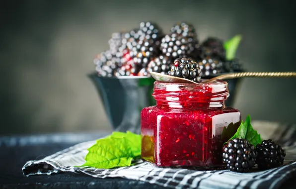 Picture berries, raspberry, Bank, BlackBerry, jam
