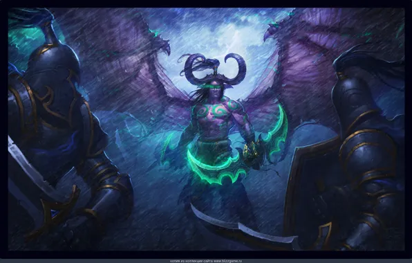Elf, the demon, demon, battle, wow, world of warcraft, The Illidan Stormrage, illidan stormrage