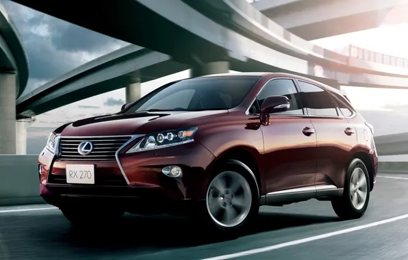 Picture Lexus, jeep, Lexus, freeway, the front, Burgundy, crossover, 270