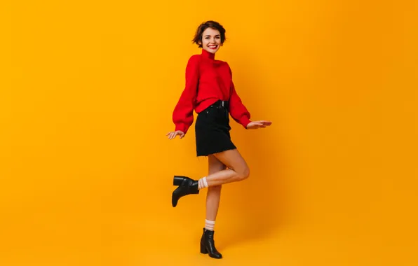 Picture girl, joy, sweetheart, skirt, legs