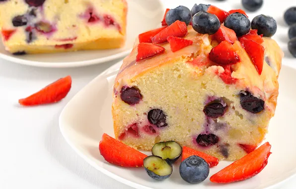 Picture berries, blueberries, strawberry, dessert, cupcake