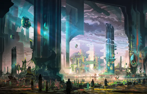 Picture city, the city, fiction, art, Another world, architecture, residents, harvest
