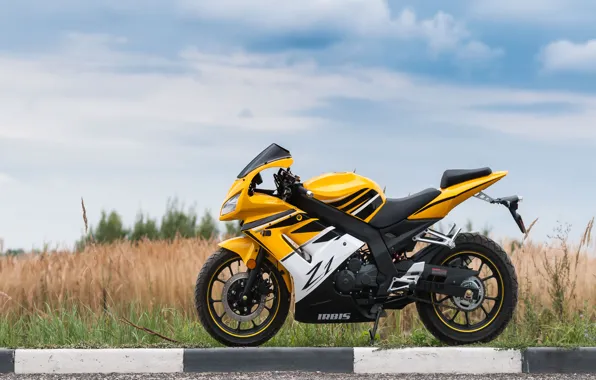 Picture yellow, sport, Moto, IRBIS