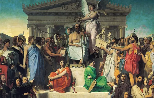 Picture Ancient Greece, The Apotheosis Of Homer, Jean Auguste Dominique Ingres
