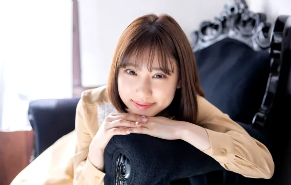 Model, Woman, Sofa, Pretty, Japanese, Yuuri Adachi