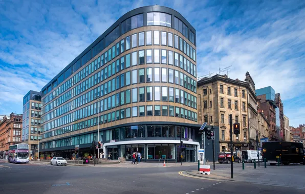 Auto, the sky, street, the building, Scotland, Scotland, Glasgow