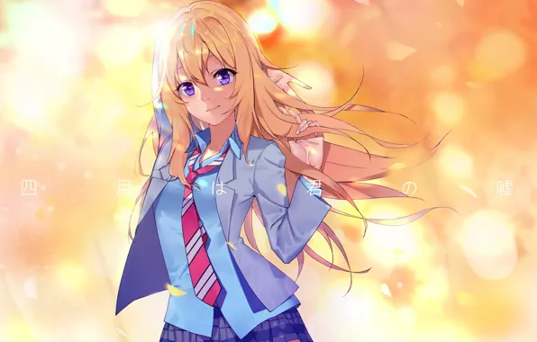 Girl, background, art, Shigatsu wa Kimi no Uso, Your April lie