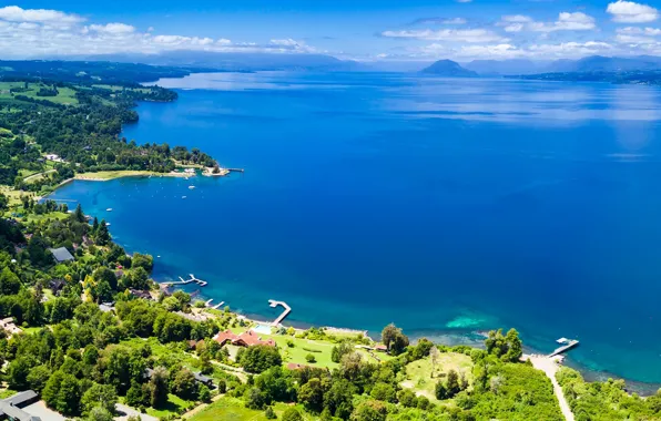 Lake, panorama, Chile, Patagonia, Patagonia, Rupanco, Rupanco Lake