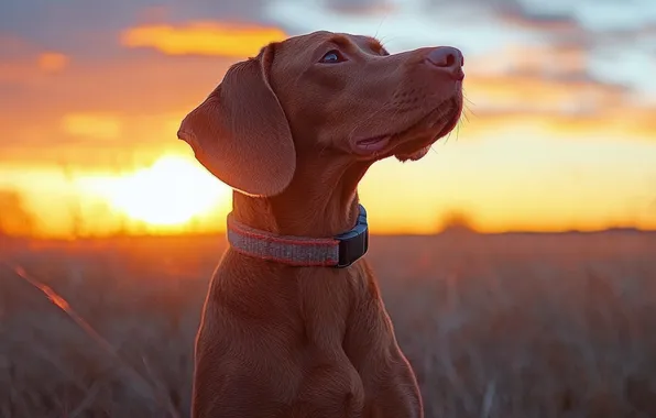 Field, the sky, grass, the sun, clouds, rays, light, sunset