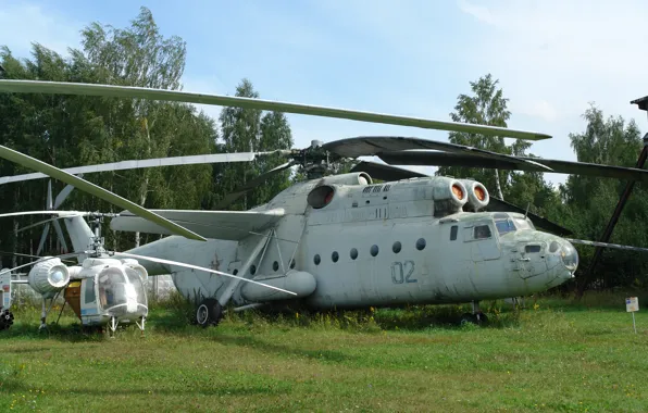 Picture Mi-6, the world's first serial production helicopter, in Moscow at Khodynka Museum of aviation, Soviet …