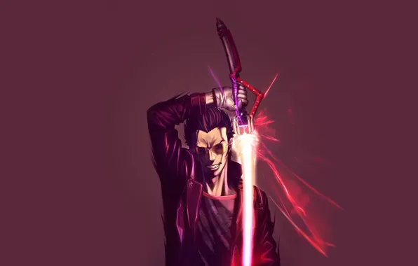Picture sword, glasses, Anime, anime, Travis Touchdown, No More Heroes, Goichi Suda