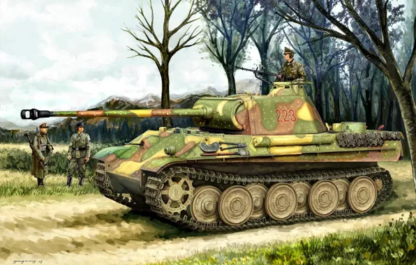 Figure, soldiers, tank, average, Panzerkampfwagen V Panther, German, The second World war, WW2