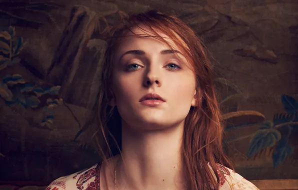 Look, portrait, actress, brown hair, beauty, Sophie Turner, Sophie Turner