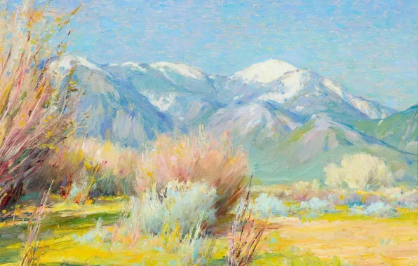 Picture Early Spring, Joseph Henry Sharp, Taos Mountain New Mexico